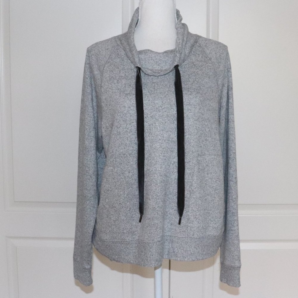 Rails Melange Gray Faith Drawstring Cowl Neck Swe… - image 3